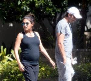 Pregnant Mila Kunis And Ashton Kutcher Visit With Her Parents